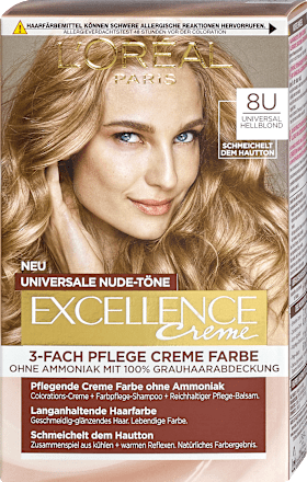 Haarfarbe Universale Nude-Töne - Nr. 8U Universal Hellblond L'ORÉAL PARiS EXCELLENCE Creme