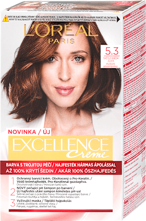 Farba na vlasy - 5.3 svetlo-hnedá zlatá L'ORÉAL PARiS EXCELLENCE Creme