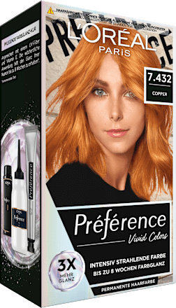 Haarfarbe Vivid Colors 7.432 Copper L'ORÉAL PARiS PRÉFÉRENCE