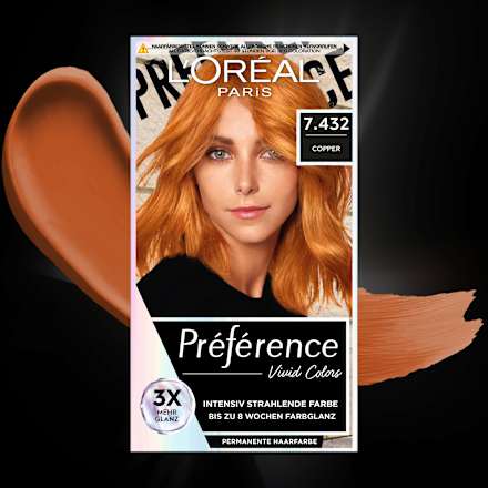 Haarfarbe Vivid Colors 7.432 Copper L'ORÉAL PARiS PRÉFÉRENCE