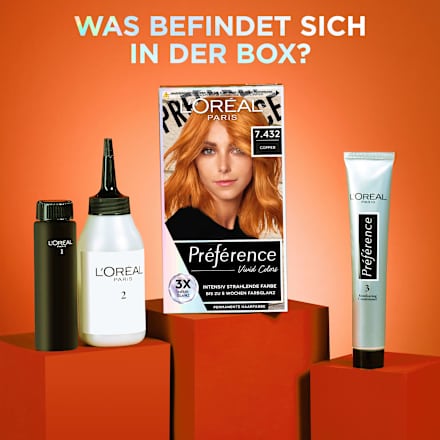 Haarfarbe Vivid Colors 7.432 Copper L'ORÉAL PARiS PRÉFÉRENCE