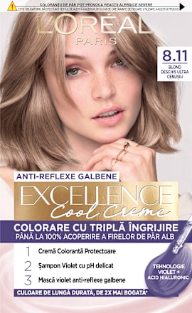 Vopsea de păr permanentă cu amoniac 8.11 L'ORÉAL PARiS EXCELLENCE Creme