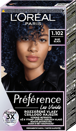 Tartós hajfesték, blue black 1.102 L'ORÉAL PARiS PRÉFÉRENCE