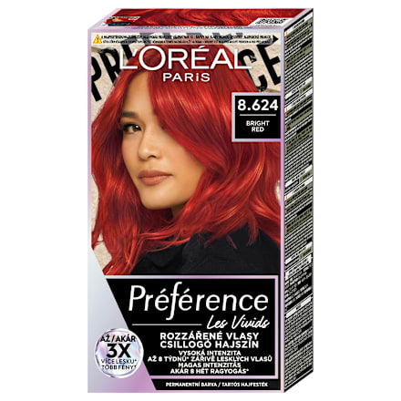 Tartós hajfesték, bright red 8.624 L'ORÉAL PARiS PRÉFÉRENCE