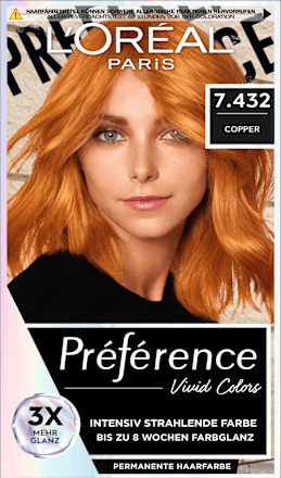 Haarfarbe Vivid Colors 7.432 Copper L'ORÉAL PARiS PRÉFÉRENCE