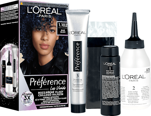 Tartós hajfesték, blue black 1.102 L'ORÉAL PARiS PRÉFÉRENCE