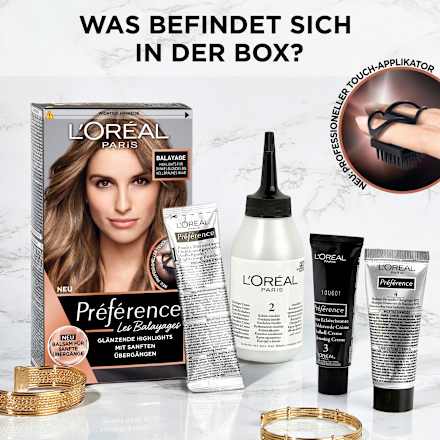 Les Balayage Haarfarbe Highlight für Dunkelblondes bis Hellbraunes Haar L'ORÉAL PARiS PRÉFÉRENCE