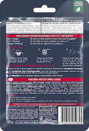 Tuchmaske Anti Age Dreifach-Power L'ORÉAL PARiS