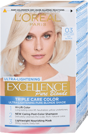 Barva za lase, 03 Ultra svetlo pepelnato blond  L'ORÉAL PARiS EXCELLENCE Creme