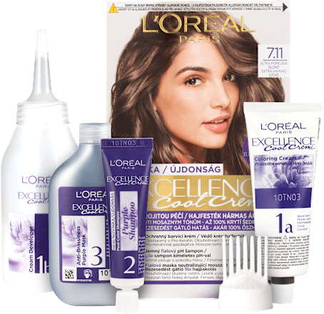 Farba na vlasy Cool Creme - 7.11 ultra popolavá blond L'ORÉAL PARiS EXCELLENCE Creme