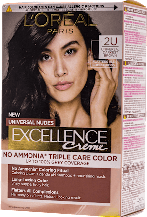 Боя за коса без амоняк Nudes, Nr.2U Universal Darkest Brown L'ORÉAL PARiS EXCELLENCE Creme