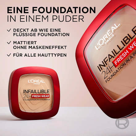 Foundation Puder Infaillible 24H Fresh Wear 180 Rose Sand L'ORÉAL PARiS