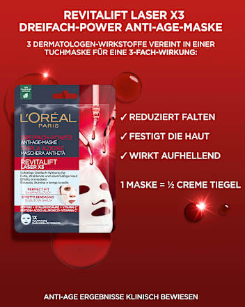Tuchmaske Anti Age Dreifach-Power L'ORÉAL PARiS