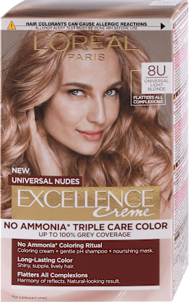 Boja za kosu Universal Nudes – 8U Universal Light Blonde L'ORÉAL PARiS EXCELLENCE Creme