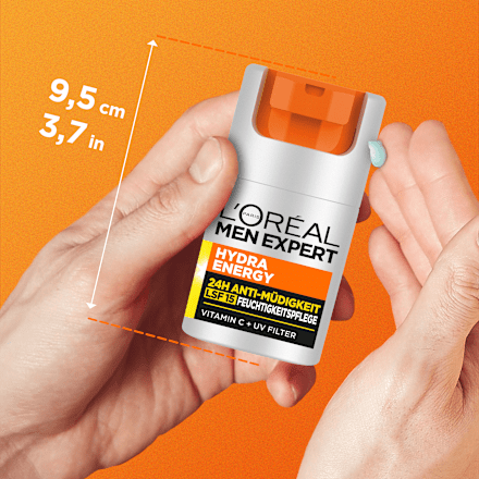 Gesichtscreme Hydra Energy, Feuchtigkeitspflege mit Vitamin C, 24h Anti-Müdigkeit LSF 15 L'ORÉAL PARiS MEN EXPERT