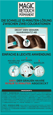Ansatzset zur Abdeckung von grauem Haar, 4 Dunkelbraun L'ORÉAL PARiS MAGIC RETOUCH