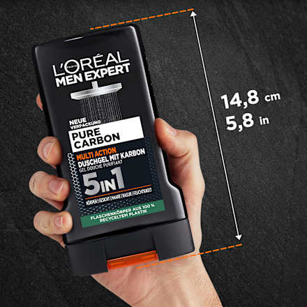 Duschgel Pure Carbon mit Karbon, Multi Action 5in1 L'ORÉAL PARiS MEN EXPERT