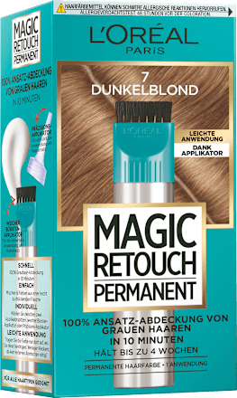 Ansatzset zur Abdeckung von grauem Haar, 7 Dunkelblond L'ORÉAL PARiS MAGIC RETOUCH