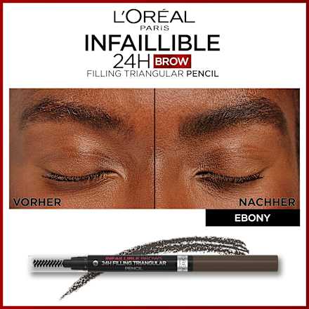 Augenbrauenstift Infaillible Brows 24h Filling Triangular 1.0 Ebony L'ORÉAL PARiS