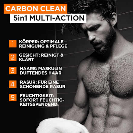 Duschgel Pure Carbon mit Karbon, Multi Action 5in1 L'ORÉAL PARiS MEN EXPERT
