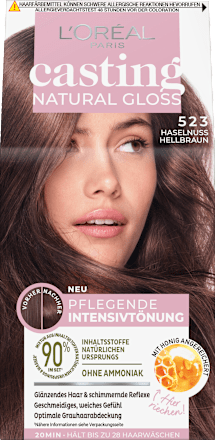 Intensivtönung Natural Gloss 523 Haselnuss Hellbraun  L'ORÉAL PARiS CASTING Crème Gloss