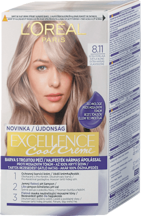 Farba na vlasy Cool Creme - 8.11 ultra popolavá svetlá blond L'ORÉAL PARiS EXCELLENCE Creme