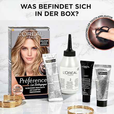 Balayage Strähnchen-Set für hellblondes bis dunkelblondes Haar L'ORÉAL PARiS PRÉFÉRENCE