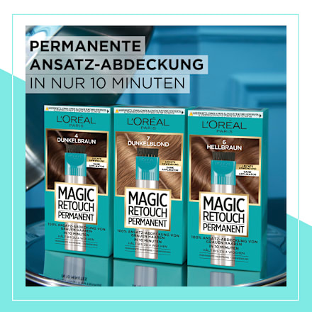 Ansatzset zur Abdeckung von grauem Haar, 7 Dunkelblond L'ORÉAL PARiS MAGIC RETOUCH