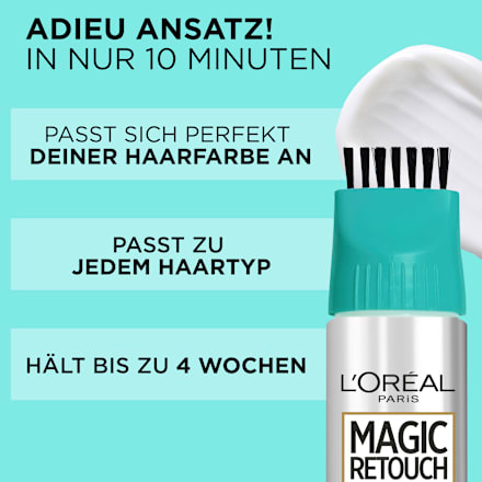 Ansatzset zur Abdeckung von grauem Haar, 4 Dunkelbraun L'ORÉAL PARiS MAGIC RETOUCH