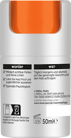 Gesichtscreme Anti-Falten, Feuchtigkeitspflege mit Vitamin E L'ORÉAL PARiS MEN EXPERT
