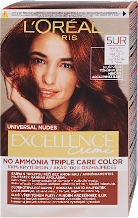 Tartós hajfesték, univerzális vörös 5UR L'ORÉAL PARiS EXCELLENCE Creme