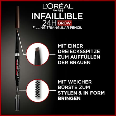 Augenbrauenstift Infaillible Brows 24h Filling Triangular 3.0 Brunette L'ORÉAL PARiS