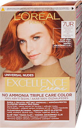 Tartós hajfesték, univerzális réz 7UR L'ORÉAL PARiS EXCELLENCE Creme
