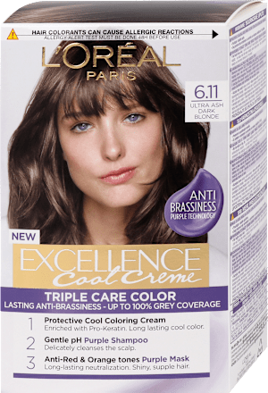 Barva za lase, 6.11 Ultra Ash Dark Blonde L'ORÉAL PARiS EXCELLENCE Creme