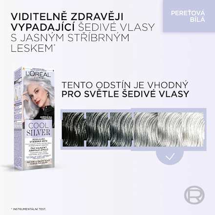 barva na vlasy Cool Silver, perleťová bílá L'ORÉAL PARiS