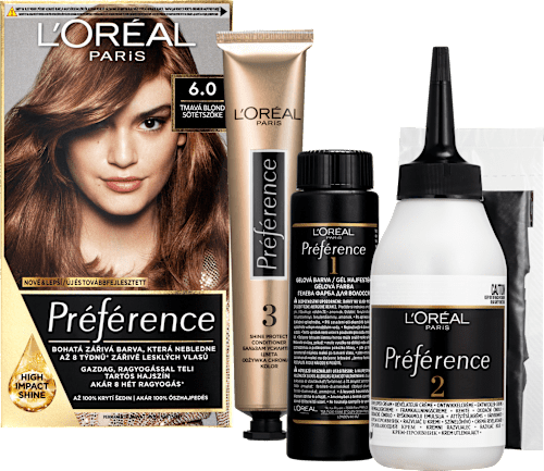 barva na vlasy 6.0 Tmavá blond L'ORÉAL PARiS PRÉFÉRENCE