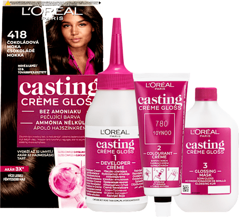barva na vlasy 418 Čokoládová moka L'ORÉAL PARiS CASTING Crème Gloss