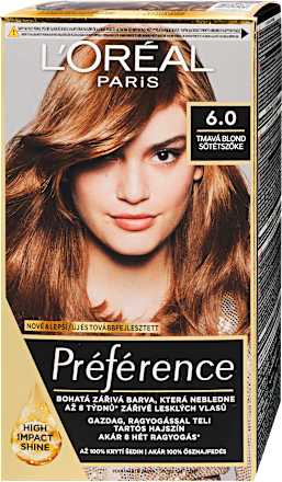 Tartós hajfesték, sötétszőke 6.0 L'ORÉAL PARiS PRÉFÉRENCE