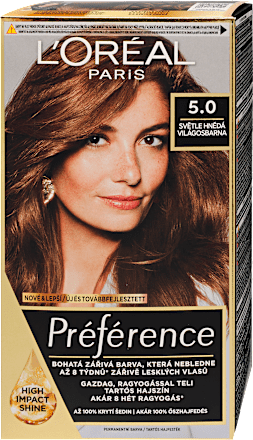 Tartós hajfesték, világosbarna 5.0 L'ORÉAL PARiS PRÉFÉRENCE