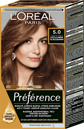 Farba na vlasy - 5.0 svetlá hnedá L'ORÉAL PARiS PRÉFÉRENCE