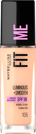 Foundation Fit Me Liquid, 105 Light, LSF 18 MAYBELLINE NEW YORK