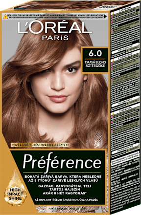 Farba na vlasy - 6.0 tmavá blond L'ORÉAL PARiS PRÉFÉRENCE