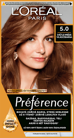 Farba na vlasy - 5.0 svetlá hnedá L'ORÉAL PARiS PRÉFÉRENCE