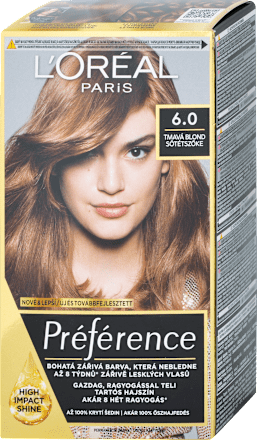 Farba na vlasy - 6.0 tmavá blond L'ORÉAL PARiS PRÉFÉRENCE