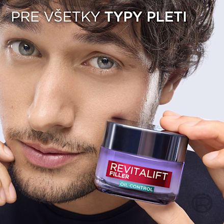 Denný pleťový gél-krém Revitalift Filler Hyaluron 8h Oil Control L'ORÉAL PARiS REVITALIFT