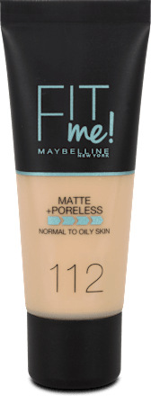 Foundation Fit Me Matte + Poreless 112 Soft Beige MAYBELLINE NEW YORK