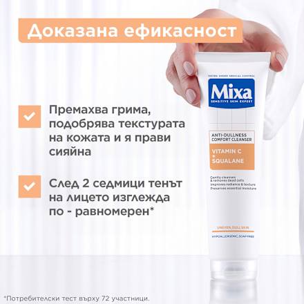 Почистващ гел за лице Anti-Dullness Comfort  Mixa