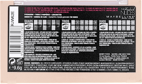 The Blushed Nudes Palette; paletka cieni do powiek MAYBELLINE NEW YORK