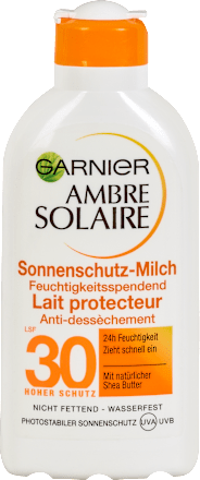 Sonnenmilch Hydra 24h feuchtigkeitsspendend, LSF 30 Garnier Ambre Solaire