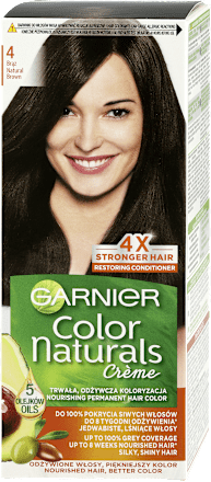 4 Brąz, odżywcza farba do włosów, do 100% pokrycia siwych włosów GARNIER Color naturals